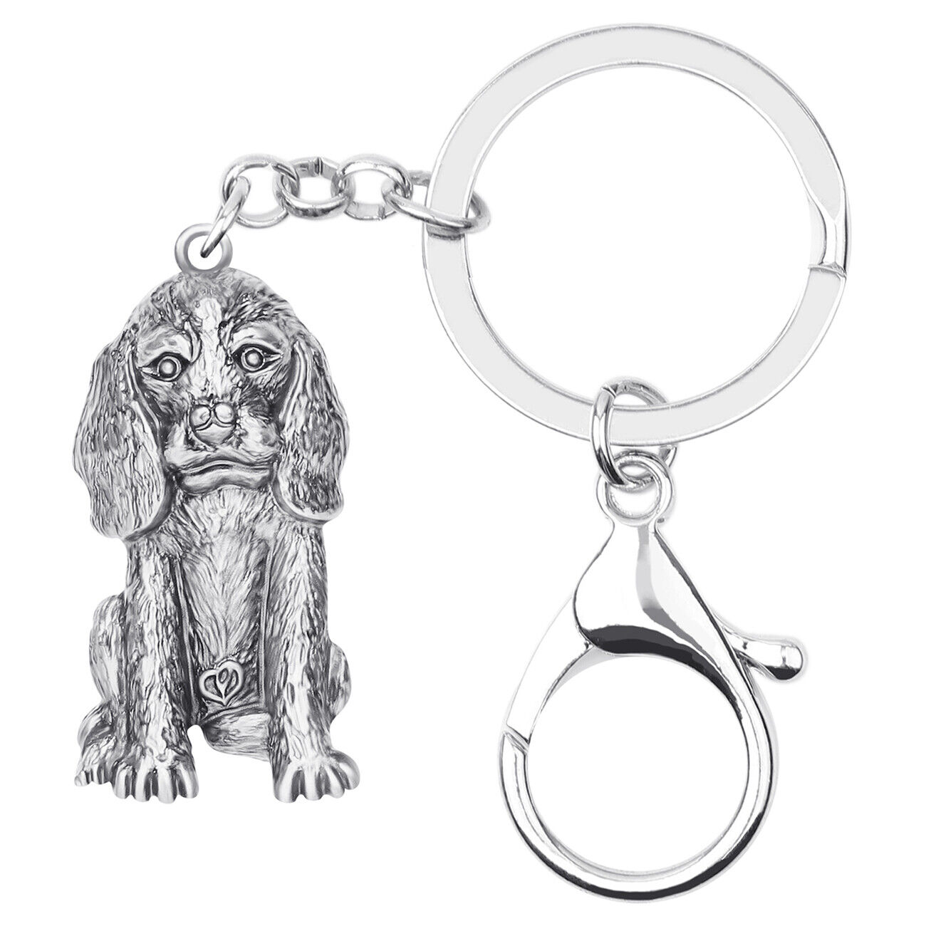 Enamel Antique Silver Labrador Dog Keychains Car Bag Key Ring Pets Charms Gifts