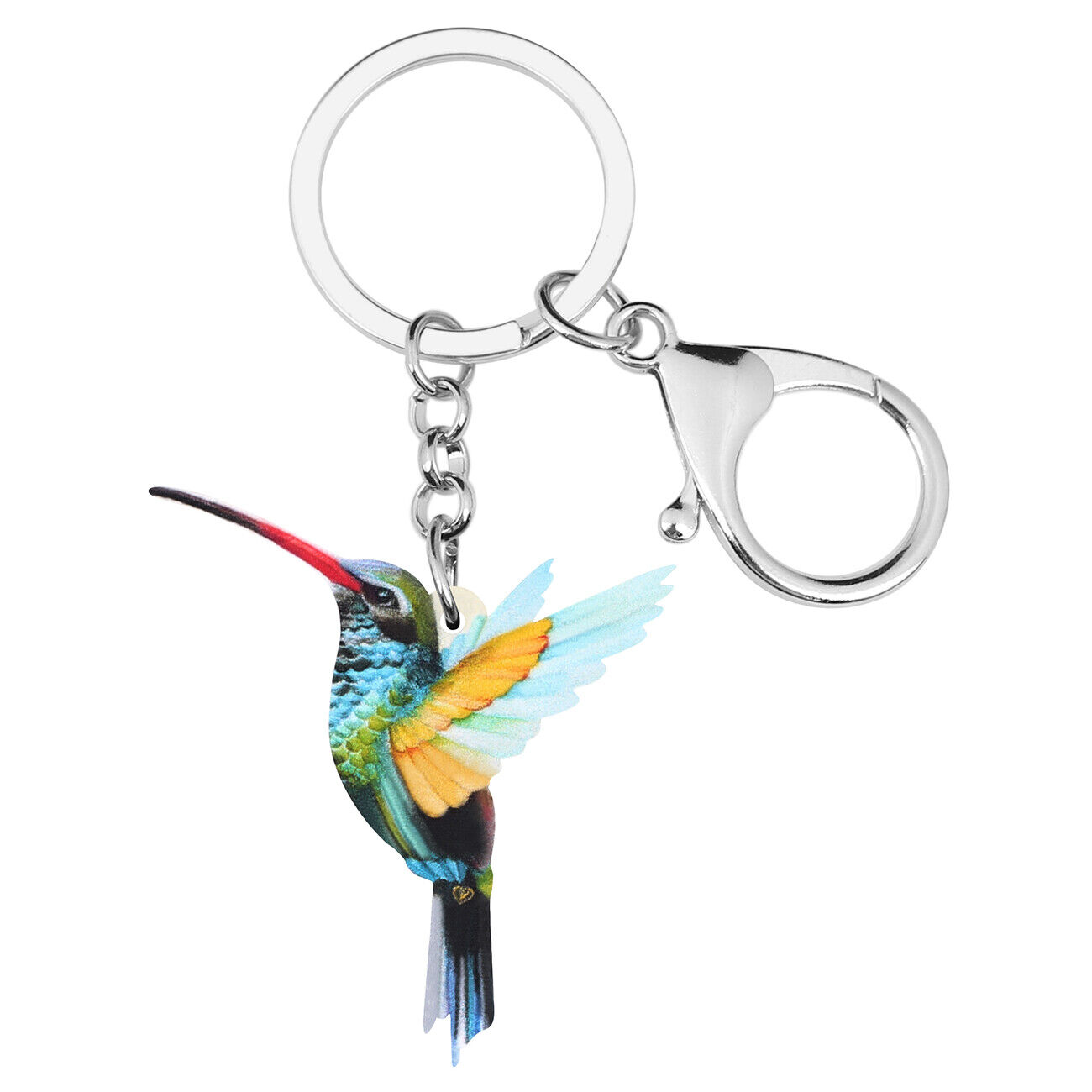 Acrylic Green Hummingbird Keychains Purse Key Ring Novelty Birds Jewelry Gifts